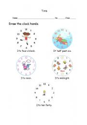 English Worksheet: Telling Time