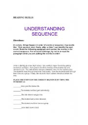 English worksheet: Reading-Sequencing of events