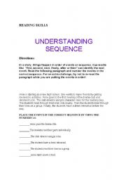 English Worksheet: Reading-Sequencing of events