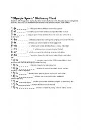 English worksheet: Olympic Sports