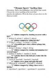 English worksheet: Olympic Sports 3
