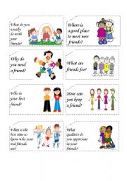 English Worksheet: Friendship conversation cards