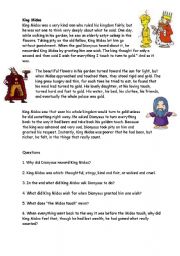 English Worksheet: KING MIDAS