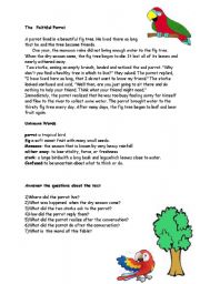 English Worksheet: faithful parrot