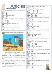 English Worksheet: ARTICLES