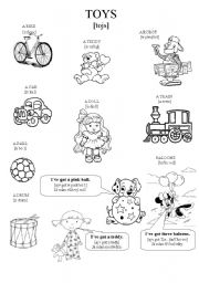 English Worksheet: Toys - pictionary