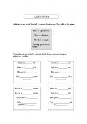 English worksheet: adjectives worksheet