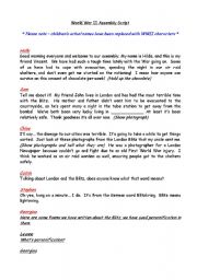 English worksheet: ww2 play script