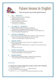 English Worksheet: Future tenses in English