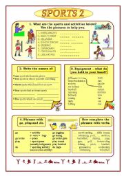 English Worksheet: Sports 2/3 (part two)