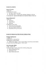English Worksheet: Topic for presentations about the culture, history and the political system of the UK