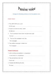 English worksheet: Passive voice