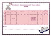 English worksheet: Student Assessment Calendar 2009 - May (5/12)