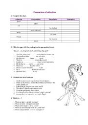 English Worksheet: Comparison of adjectives