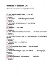 English Worksheet: conjunctions