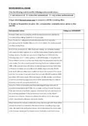 English Worksheet: Environmental crimes