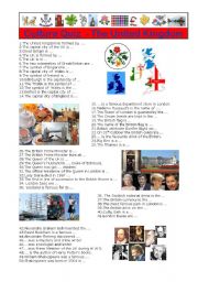 English Worksheet: British Culture Quiz