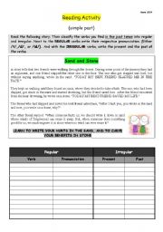 English Worksheet: Simple Past Reading Exercise