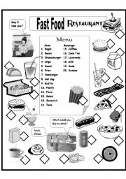 English Worksheet: Fast Food Restaurant