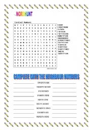 English worksheet: Cardinal numbers