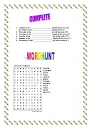 English worksheet: Ordinal numbers