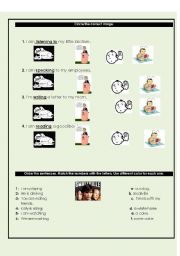 English worksheet: Identifying present contiuous 