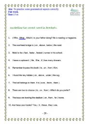 English worksheet: grammar
