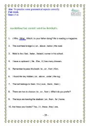 English Worksheet: grammar