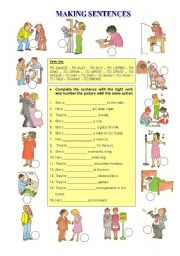 English Worksheet: Making sentences