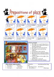 English Worksheet: Prepositions of place