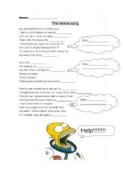 English Worksheet: The stress song