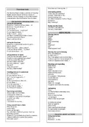 English Worksheet: functions