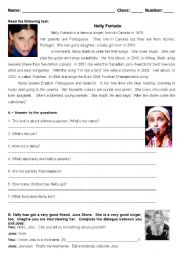 English Worksheet: Nelly Furtado - test