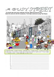 English Worksheet: A BUSY STREET