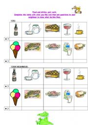 English worksheet: Food pair work