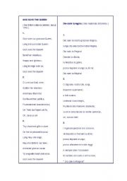 English worksheet: GOD SAVE THE QUEEN
