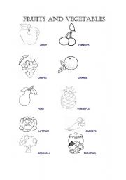 English worksheet: Fruits and Vegetables