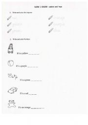 English Worksheet: Colors and toys - revision