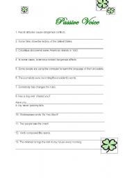 English Worksheet: Passive voice