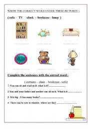 English worksheet: my home