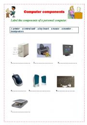 English Worksheet: computer component