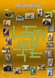 African animals - a crossword