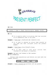 English worksheet: Present Perfect