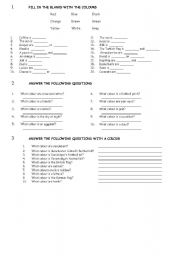 English Worksheet: Colours