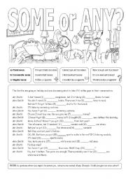 English Worksheet: Some or Any?