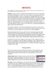 English Worksheet: Boxing