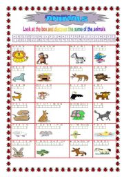 English Worksheet: Animals