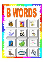 English Worksheet: ALPHABET: B WORDS