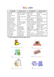 English worksheet: Daily Routine-Part 1