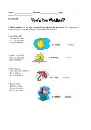 English worksheet: Hows the weather?